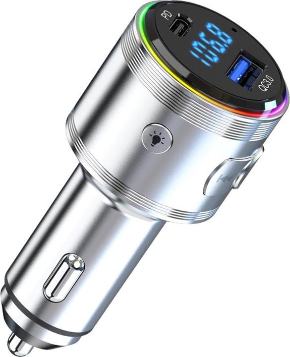 Produktbild 3MK Hyper Car Power Transmitter 48W QC PD PPS USB-C/USB-A with Audio Transmitter Silver