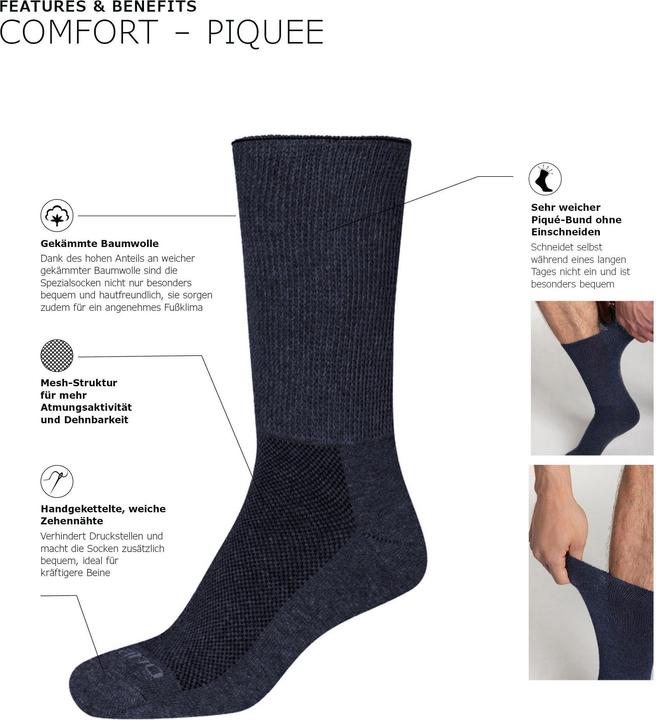 Immagine prodotto Camano Unisex comfort più calzini diabetici 4p (confezione da 4, 39 - 42)