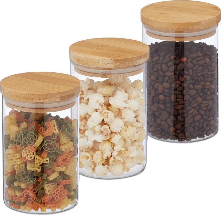 Produktbild Relaxdays 3x Vorratsglas (0.80 l)