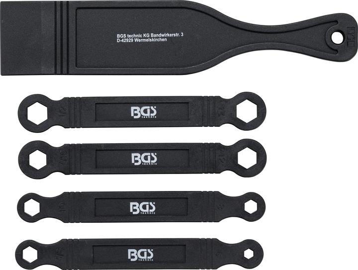 Produktbild BGS Kunststoff-Doppel-Ringschlüssel- & Stemmhebel-Satz 5-tlg. (1/2", 3/8", 10  mm, 12 mm, 7/16", 13 mm)