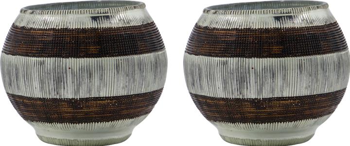 Actual product image House Doctor Tealight holder, HDStripe, Silver finishBrown