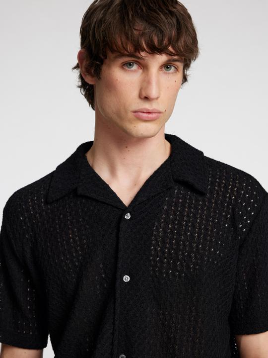 Image du produit Selected Jacquard Strick Kurzarmhemd (XL)