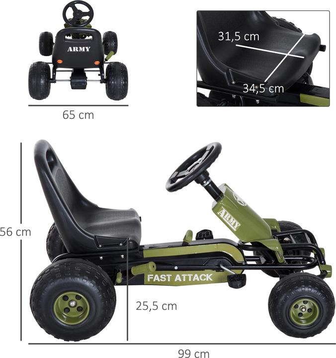 Produktbild Homcom Kinder Tretauto mit Handbremse
