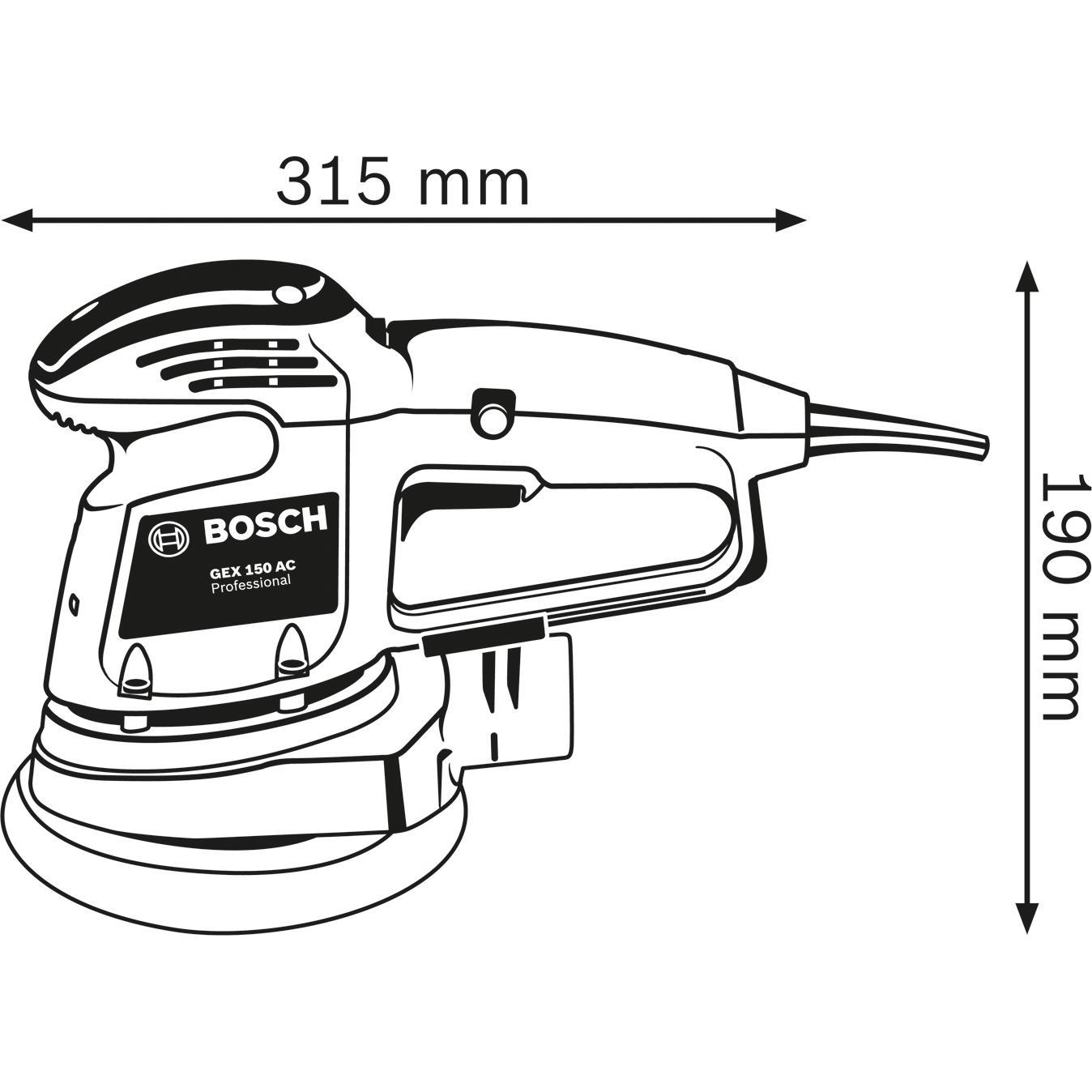Thumbnail - Bosch Professional, Schleifmaschine + Poliermaschine, GEX 34-150 (Exzenterschleifer, 340 W)