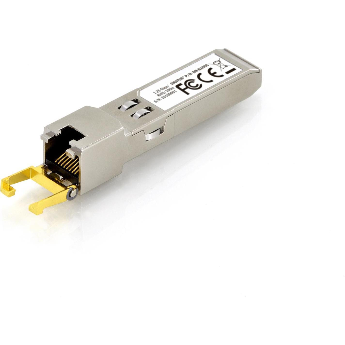 Thumbnail - Digitus 1,25 Gbps Kupfer SFP-Modul, RJ45, Transceiver, Grau