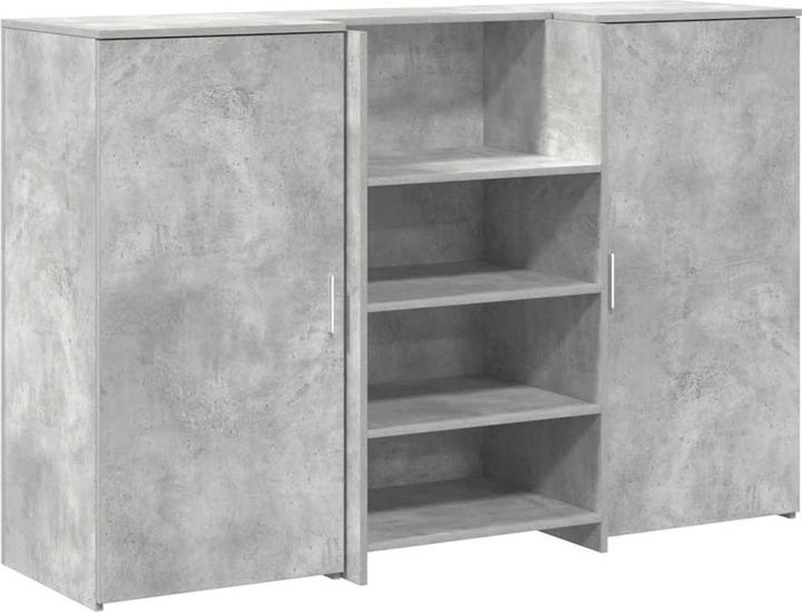 Actual product image VidaXL Reception counter concrete grey 155x50x103.5 cm wood-based reception counter