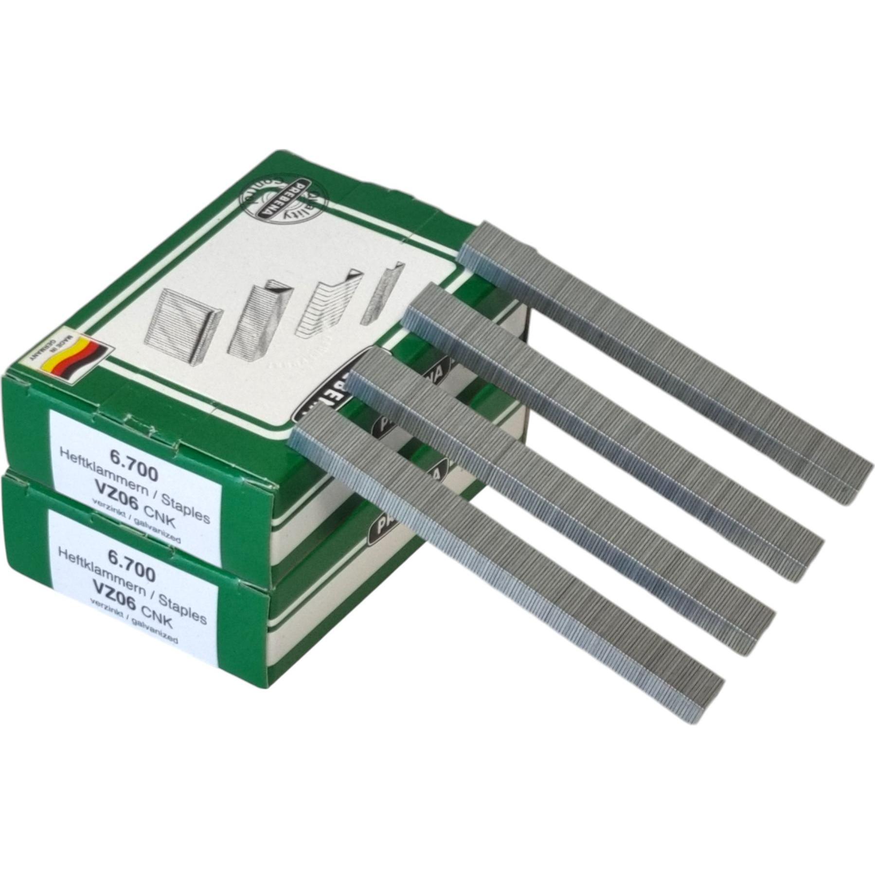 Prebena, Tackerklammern + Tackernägel, 2x VZ06CNK Heftklammer 10,5 x 6 mm Typ VZ 13400 Stück aus Stahl verzinkt