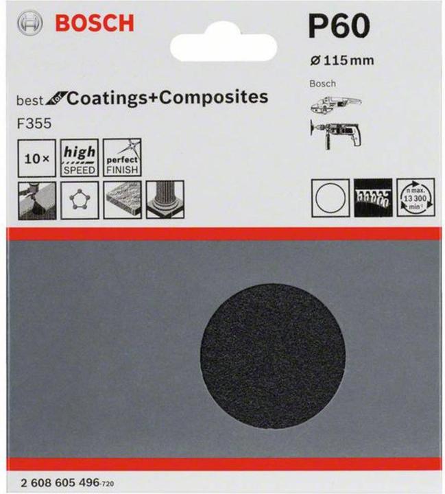 Produktbild Bosch Professional Zubehör PRO F355 Schleifblatt, 115 mm, G60 (60)