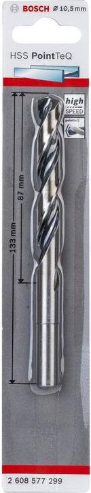 Actual product image Bosch Professional Zubehör Metal twist drill HSS PointTeQ. DIN 338. with reduced shank. 10.5 mm (10.5 millimetres)