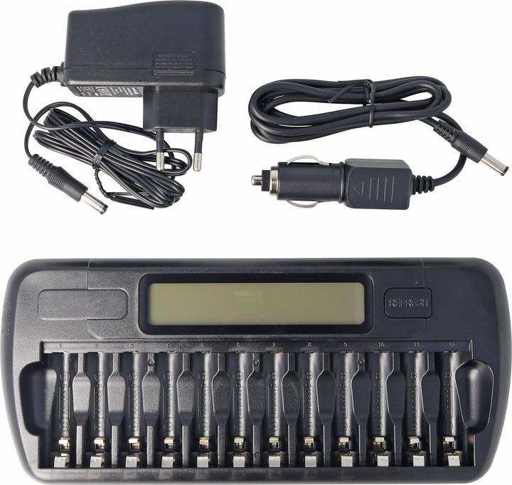 Produktbild Everactive NIMH Ladegerät mit LCD-Display für 1-12 AA oder AAA Akkus (1 Stk., Gerätespezifisch, Ladegerät inkl. Akku)