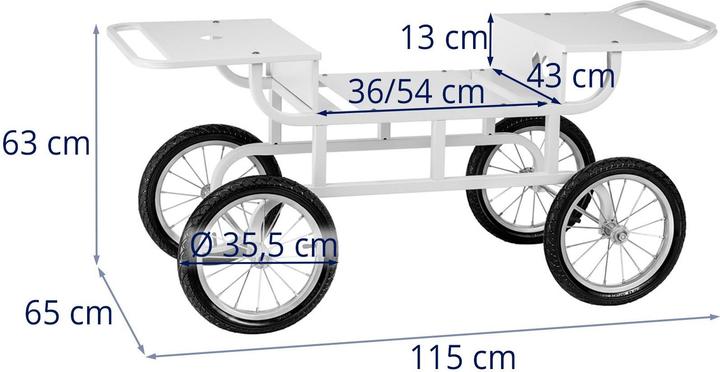 Image du produit Royal Catering Chariot pour machine barbe à papa - 4 roues - Blanc