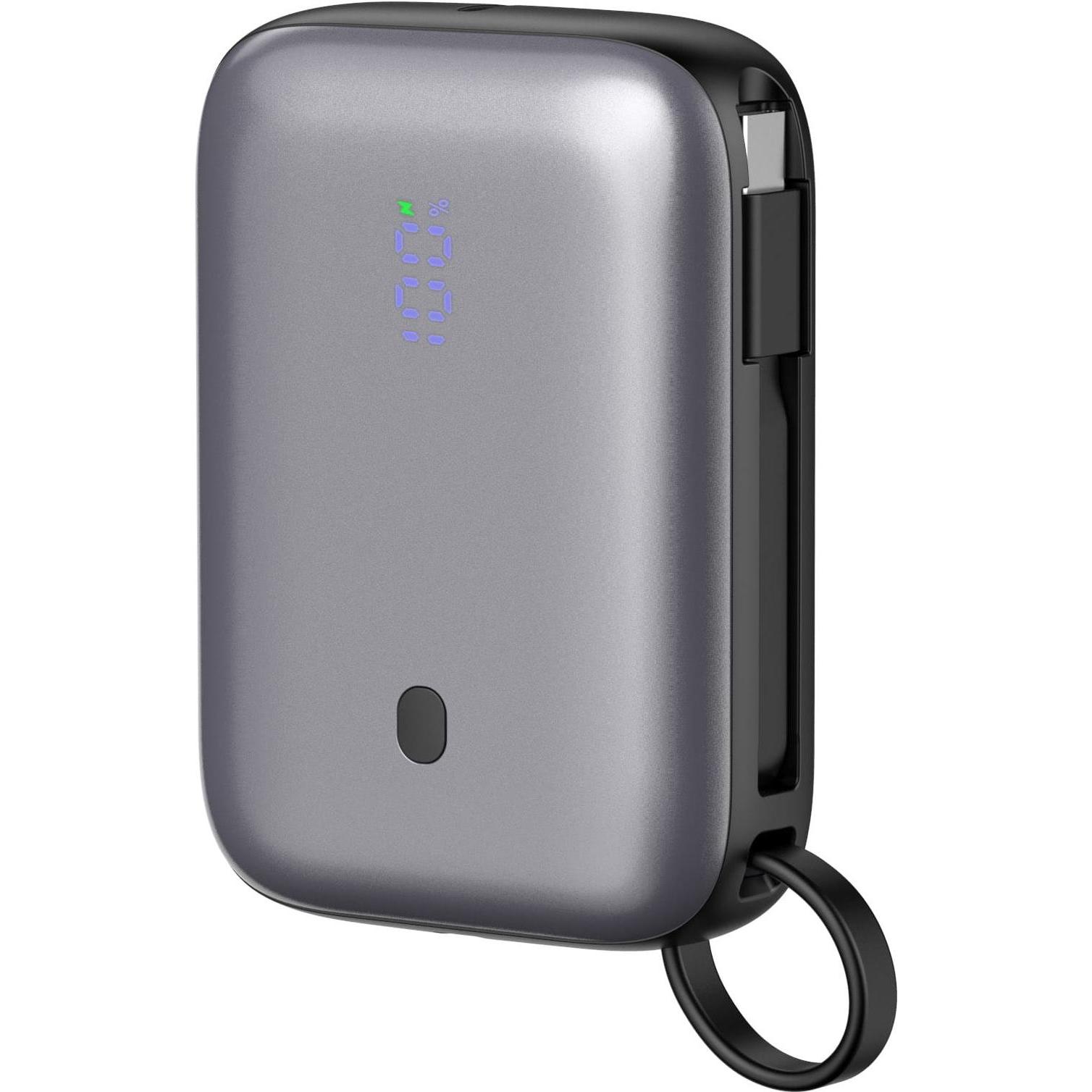 Baseus PLATINET POWER BANK 10000 mAh 20W PD WITH CABLE MINI SIZE (46011) (10000 mAh, 20 W), Powerbank, Nero