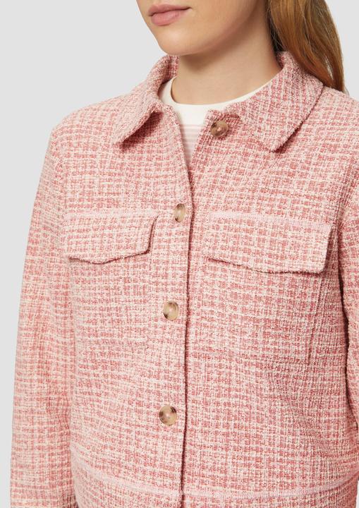 Produktbild S.Oliver Sweatshirt Jacke Verkürzte Bouclé-Jacke aus Sweat mit aufgesetzten Taschen (46)