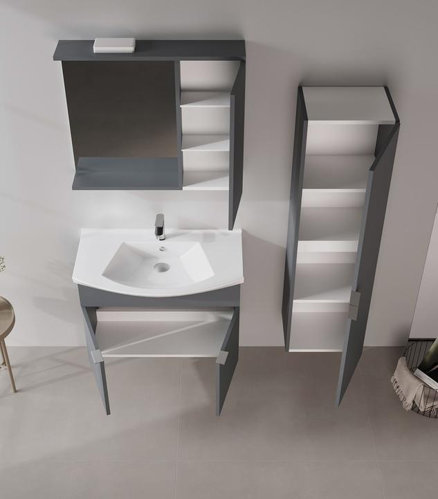 Produktbild Homitis Purus 80 Bathroom Cabinet With Sink & Mirror Set (2 Pieces)