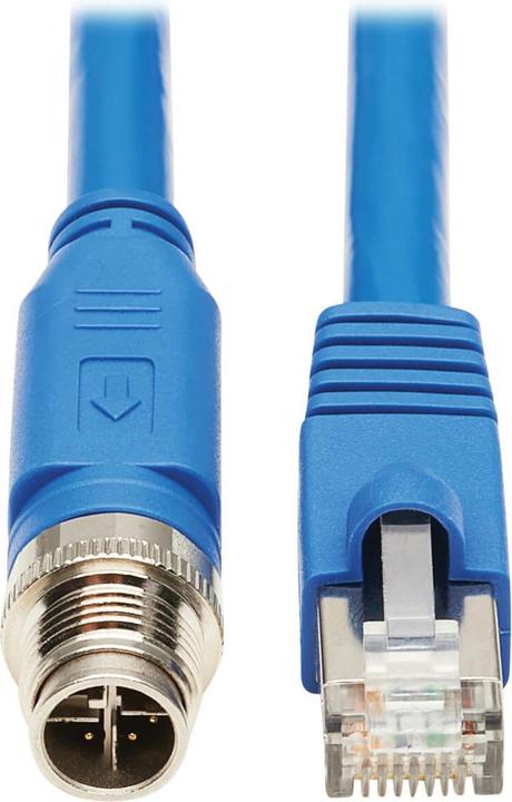Image du produit Eaton M12 X-Code Cat6a 10G F/UTP CMR-LP Shielded Ethernet Cable M12m/RJ45m IP68 PoE Blue 5 (F/UTP, CAT6a, 5 m)