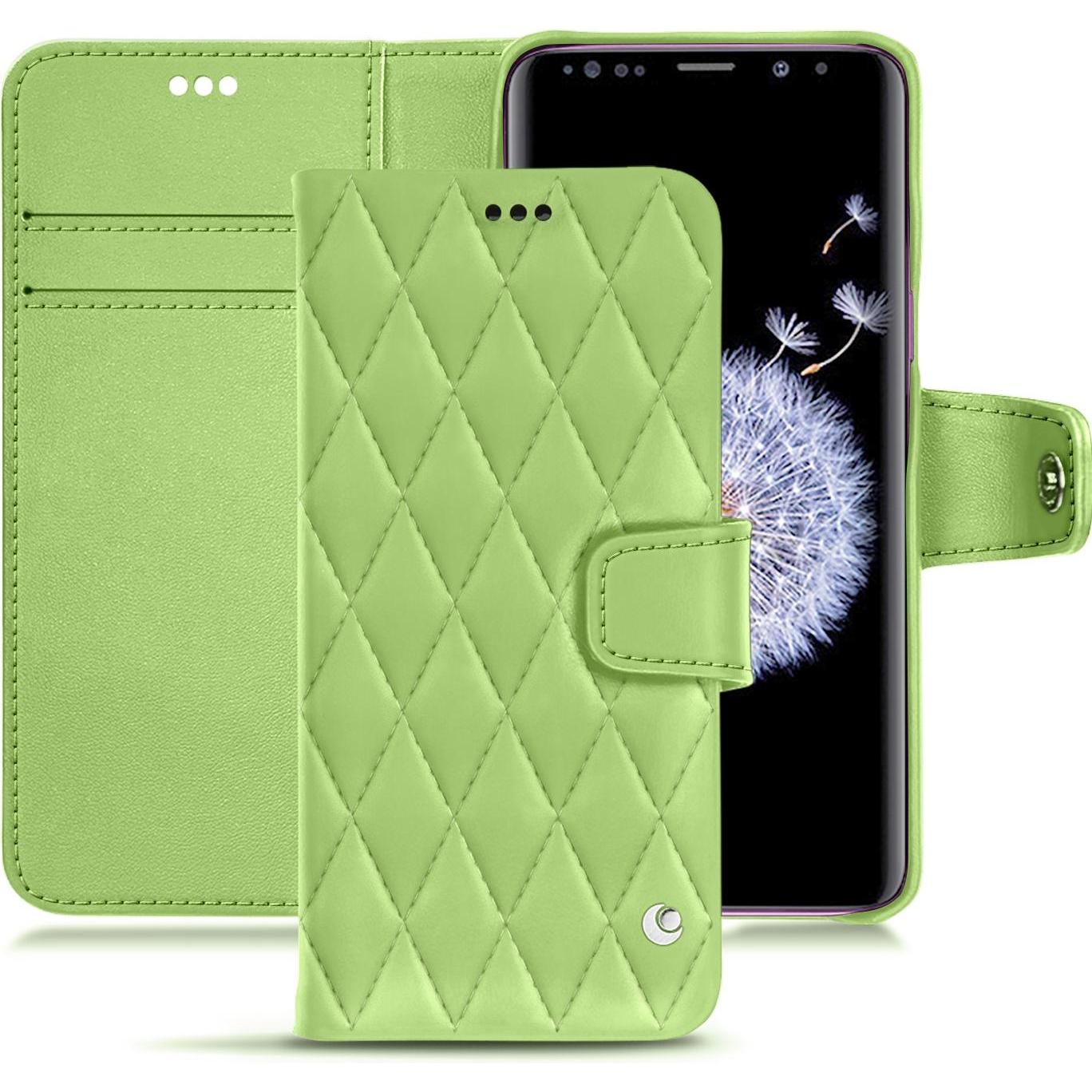 Noreve Lederschutzhülle Wallet (Samsung Galaxy S9+), Smartphone Hülle, Grün