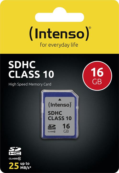 Produktbild Intenso SDHC-Karte 16GB Klasse 10 (16 GB, SDHC, U1, UHS-I)
