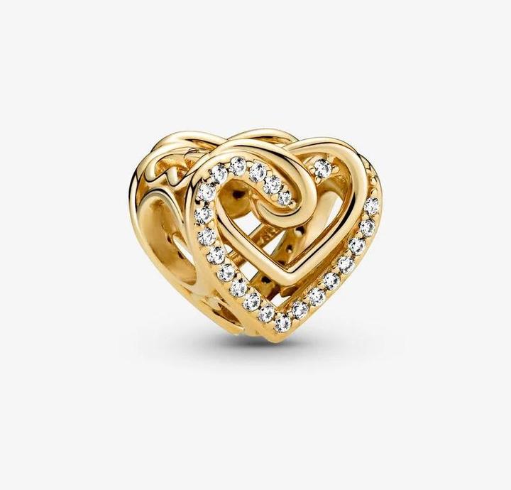 Image du produit Pandora Charm Coeurs entrelacés en or 14k étincelant (Alliage métallique plaqué or)