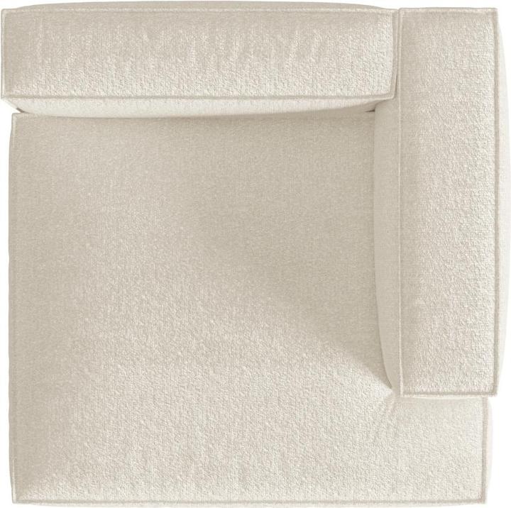 Image du produit Micadoni Bouclé Chaise Longue Droite, "Nuria", 1 Place, Ivoire, 147x147x72 Fabriqué en Europe (Méridienne)