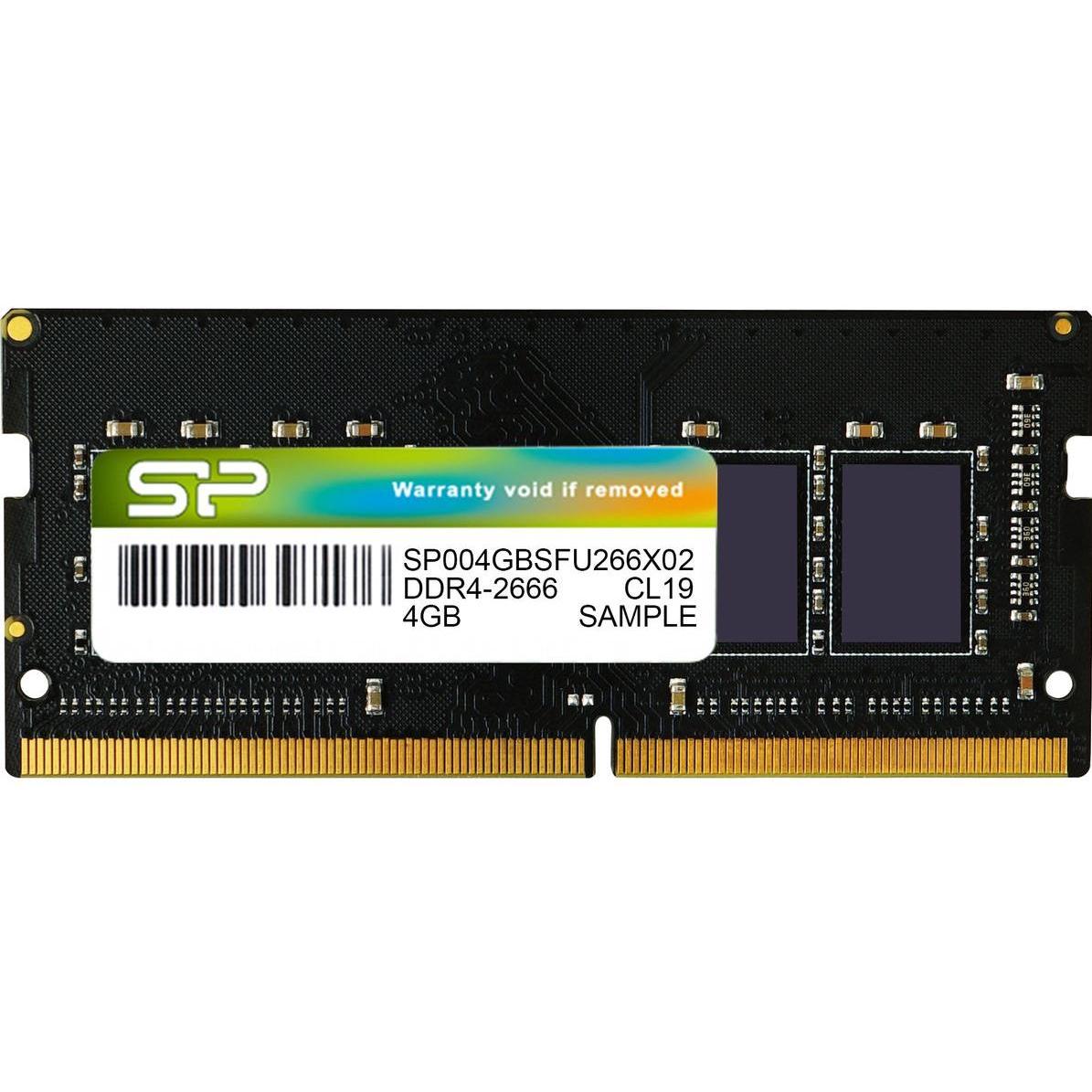 Silicon Power SP004GBSFU266X02 Modulo di memoria GB DDR4 (1 x 4GB, 2666 MHz, DDR4-RAM, SO-DIMM), Memoria RAM