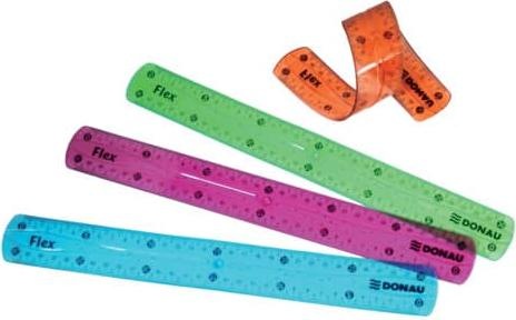 Actual product image Donau Ruler Flexi transparent 30 cm assorted (300 mm)