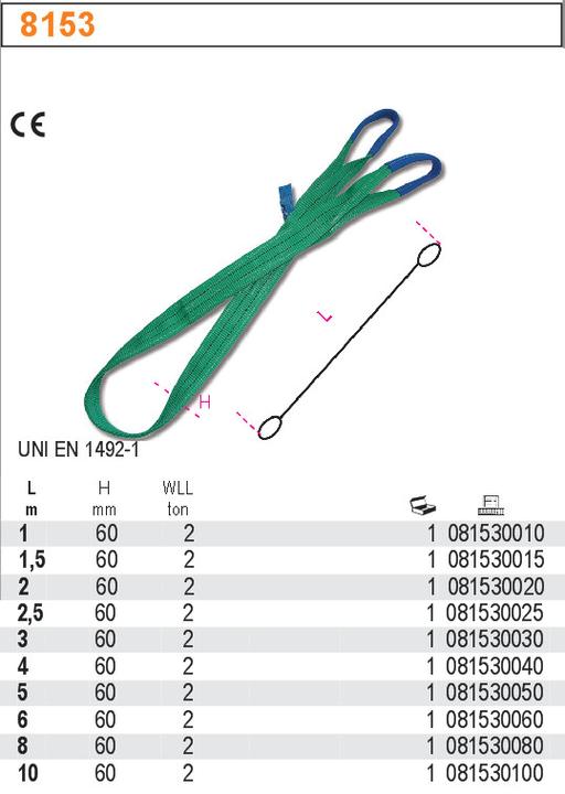 Produktbild BETA 8153 1-T2-ESLINGAS ELEVACIÓN VERDE