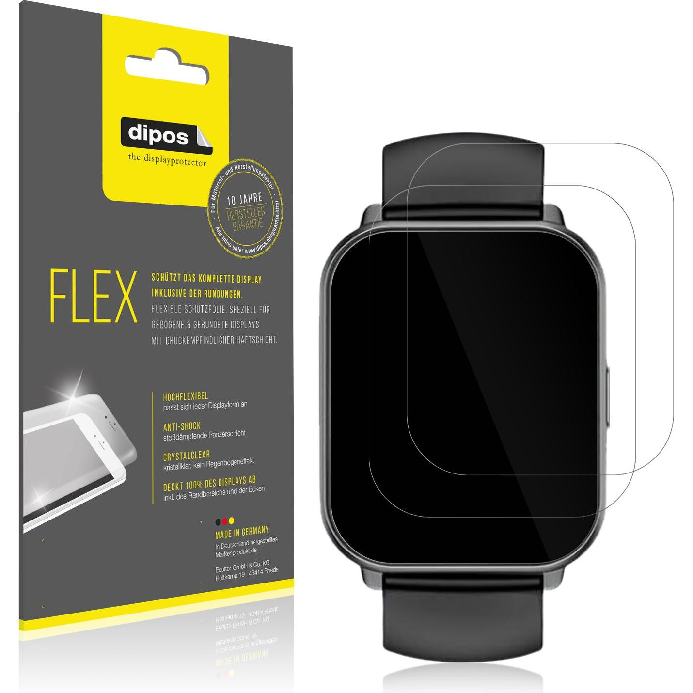 Dipos 3D Full Cover Schutzfolie, Smartwatch Schutzfolie, Transparent