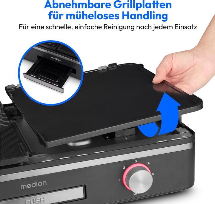 Actual product image Medion LIFE Tischgrill mit Dual-Zonen-System (MD12027)