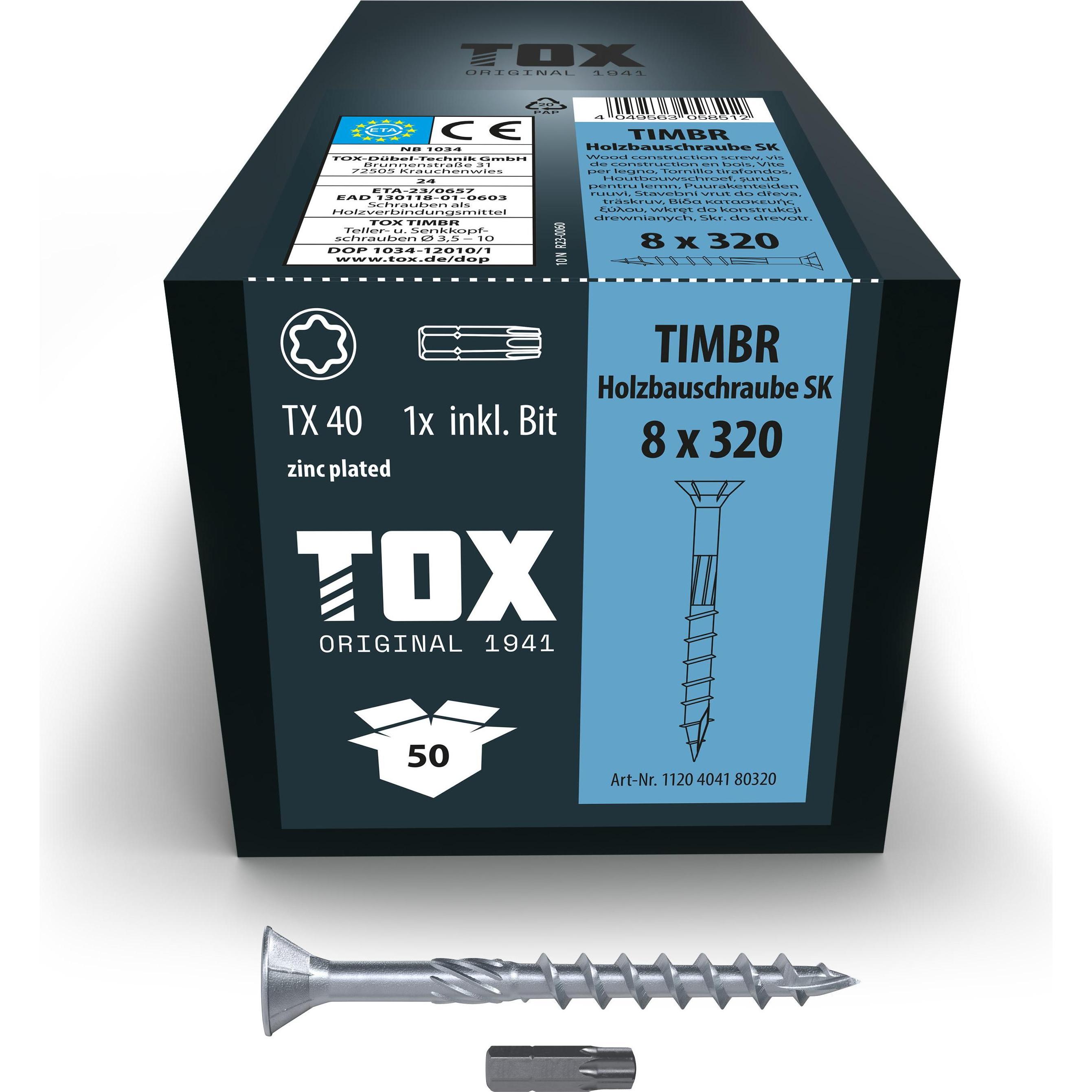 Thumbnail - Tox, Schrauben, TIMBR 8,0 x 320 SK (50 Stk.) (50 Schrauben pro Stück)