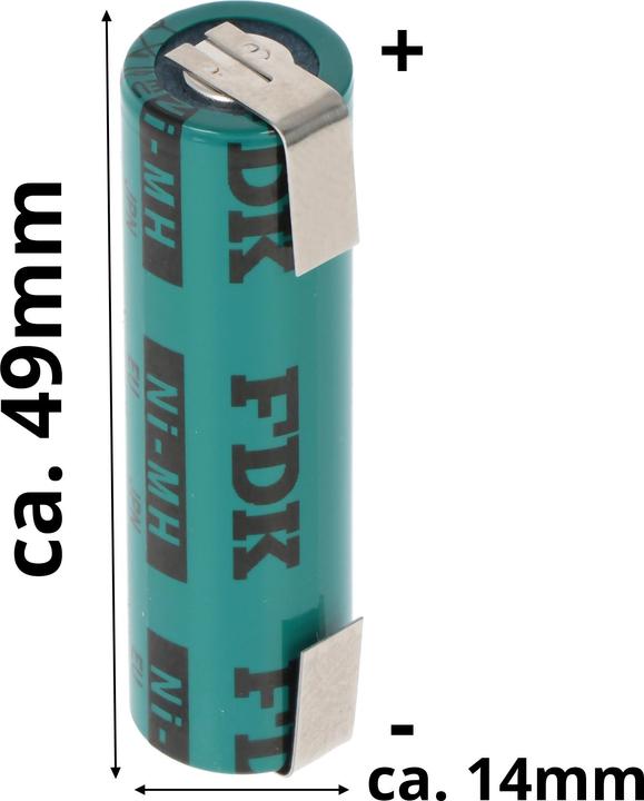 Produktbild Sanyo Akku Flat Top, Lötfahne U-FORM (AA)