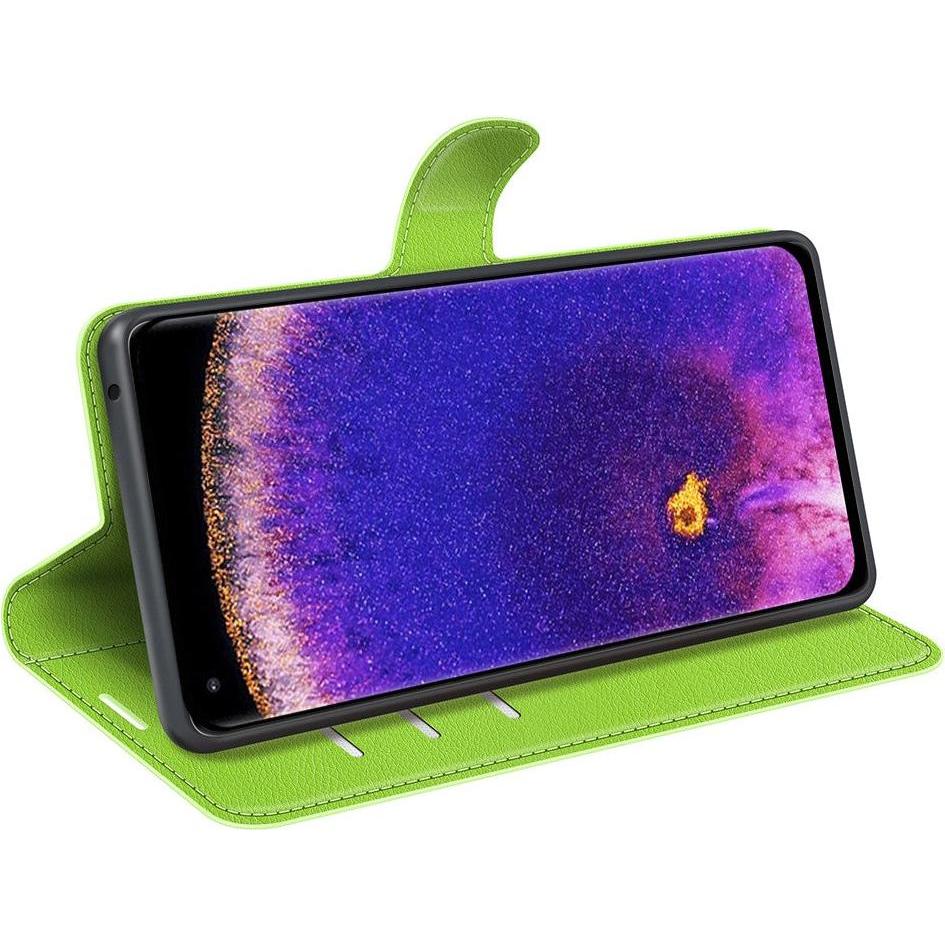 Thumbnail - Cover-Discount OPPO Find X5 Pro - Leder Etui Hülle grün (Oppo Find X5 Pro), Smartphone Hülle, Grün