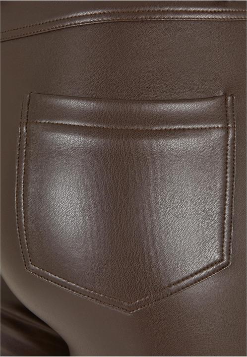 Actual product image Urban Classics Ladies Mid Waist Synthetic Leather Pants (26)