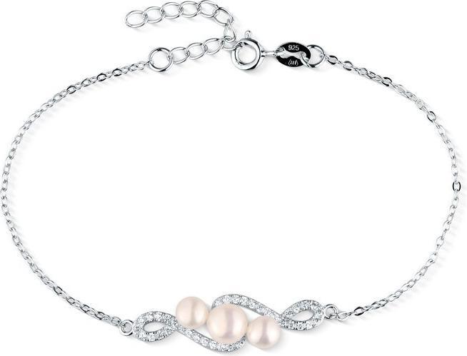 JVD - Elegant bracelet with zircons and pearl SVLB0401XD2P118