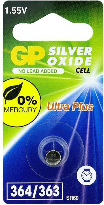 Actual product image GP Batteries GP Watch battery silver oxide 364 SR621SW 1.55V low drain 1pc. (1 pcs., SR60, 18 mAh)