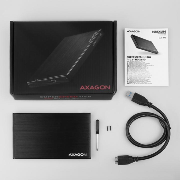 Image du produit Axagon EE25-XA6 - Boîtier pour disque dur / SSD - 2.5 Inch - SATA - Serial ATA II - Serial ATA III (2.5")