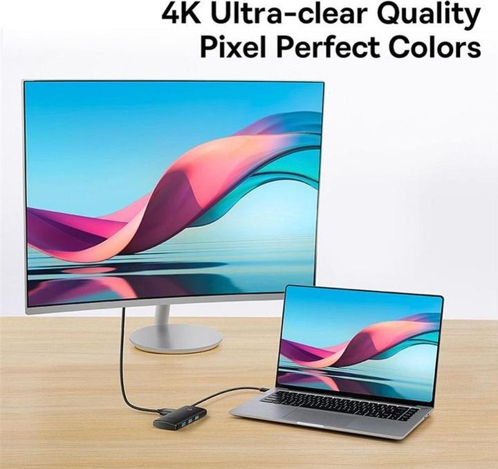 Produktbild Baseus HUB Lite Series 5-Port USB-C to HDMI+USB3.0x3+PD (Black) (USB-C, 5 Ports)