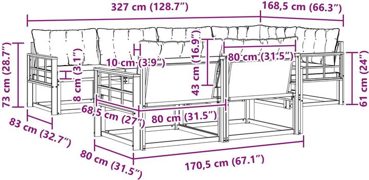 Produktbild vidaXL Outdoor-Sofa