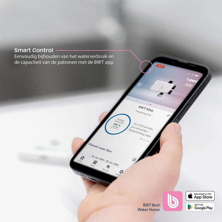 Produktbild BWT Starter Kit für bestehendes Waschbecken, weicher Filter reduziert Kalk und schützt Geräte