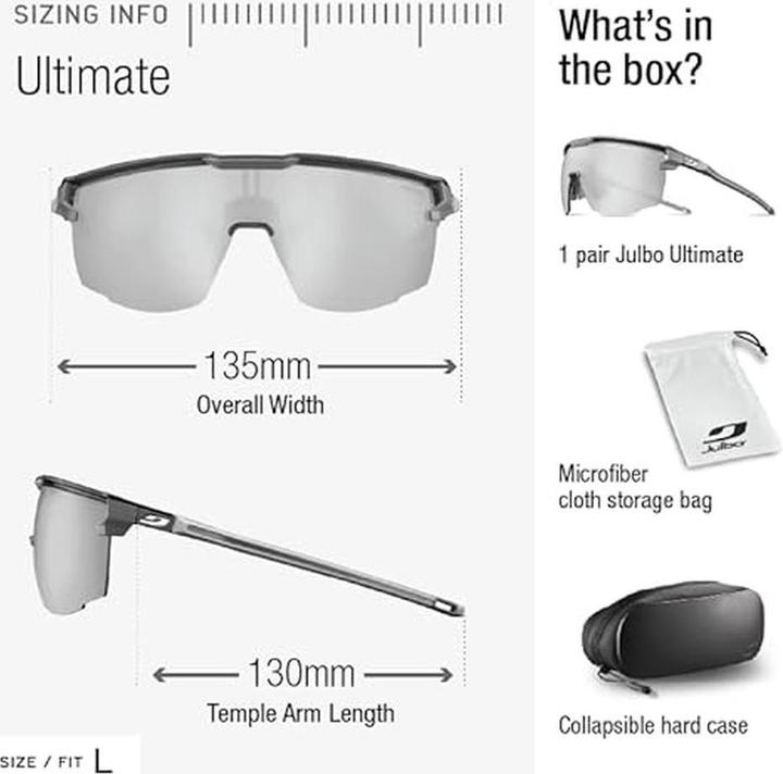 Actual product image Julbo Ultimate Reactiv Performance (Silver, Grey, Black, Red Chrome, Reactiv Performance 0-3)