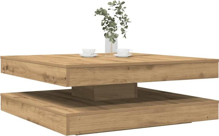 vidaXL Tavolino girevole a 360 gradi in rovere Artisan 90x90x34,5 cm