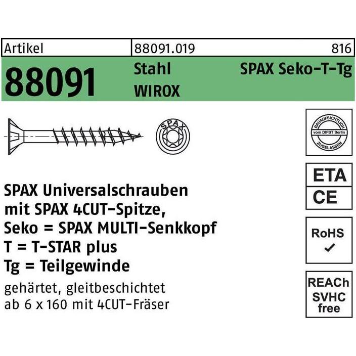 Thumbnail - Spax, Schrauben, Spanplattenschrauben SK T20 4,5x50 mm (500 Schrauben pro Stück)