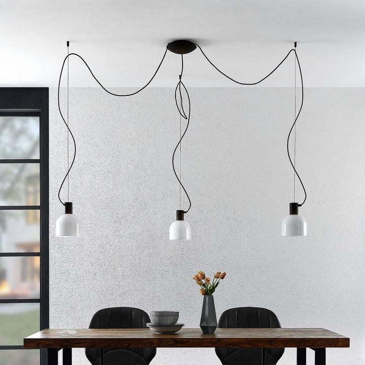 Produktbild Lucande Serina 3 Pendelleuchte Black/Opal (E27)
