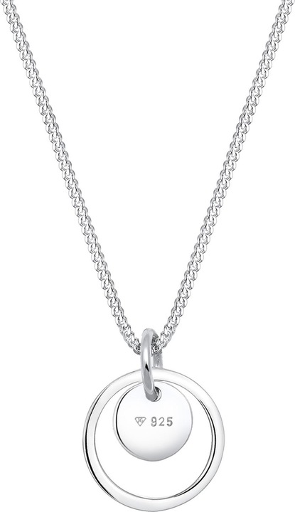 Produktbild Elli Kreis Plättchen Anhänger (925 Silber, 45 cm)