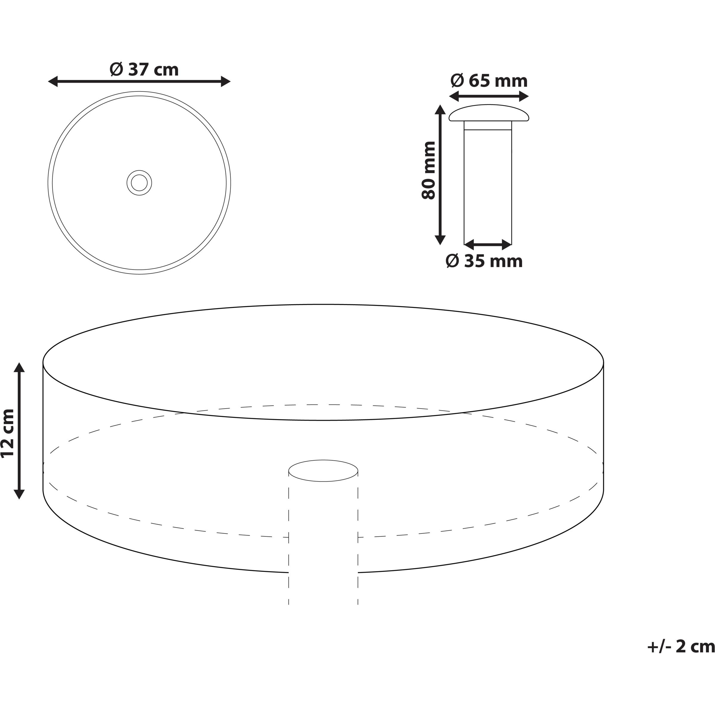 Thumbnail - Beliani, Waschbecken, Gudar (370 mm, 370 mm)