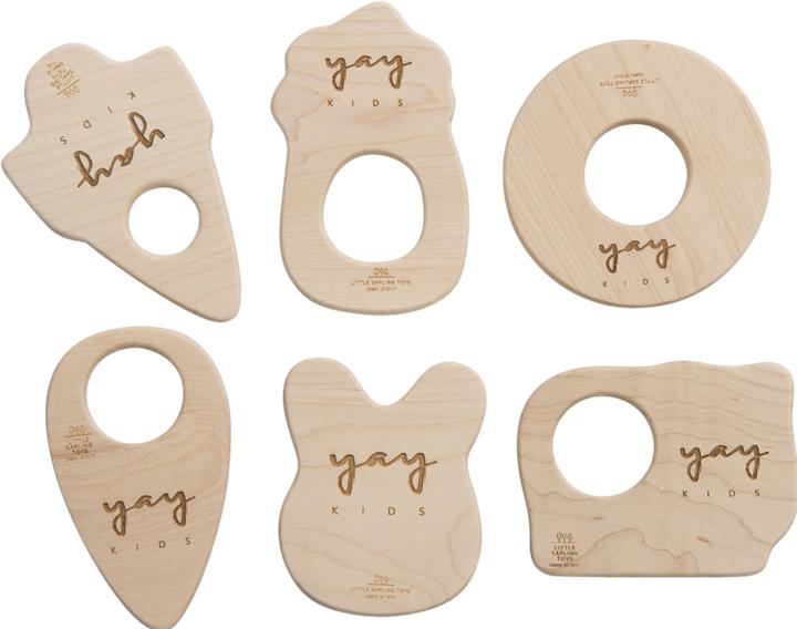 Actual product image Little Sapling Toys Wooden Teething Ring Rabbit