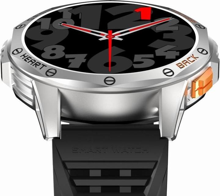 Produktbild Gravity GPS GT24-4 Herren-Smartwatch, schwarzes Silikonarmband + orangefarbenes Silikonarmband