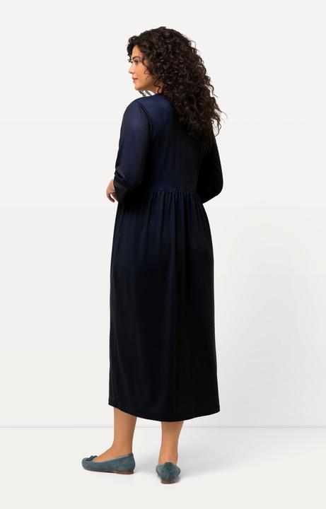 Produktbild Ulla Popken Midikleid, Punkte, Wickeloptik, V-Ausschnitt, 3/4-Arm (54)