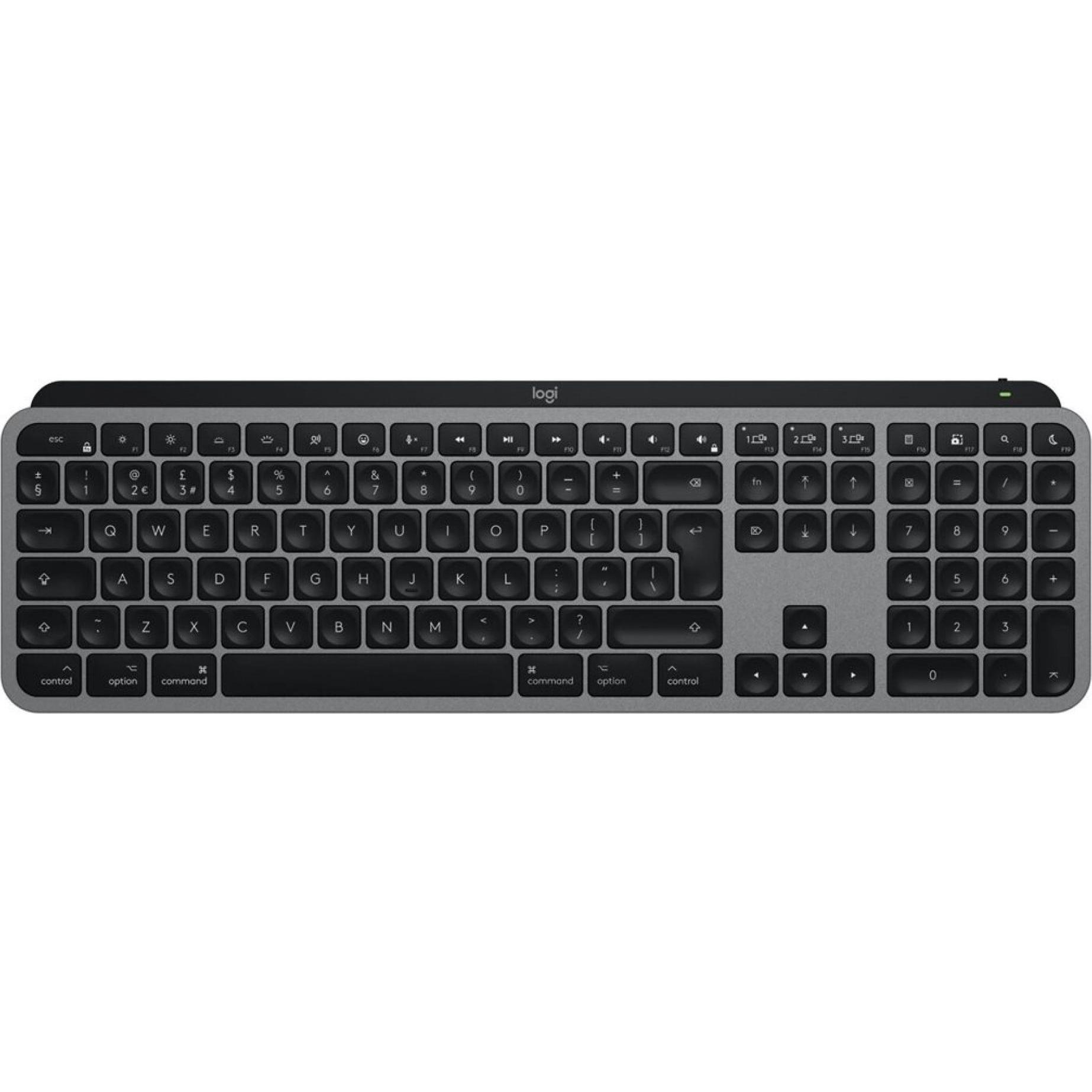 Logitech MX Keys S for Mac (DE, Kabellos), Tastatur, Grau