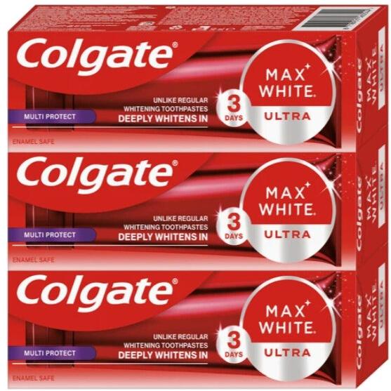 Colgate, Dentifricio, Max White Ultra Protect Toothpaste Trio 3 X 50 Ml (150 ml)