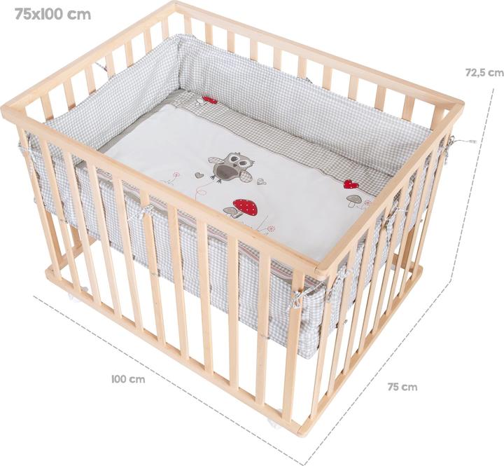 Actual product image Roba Playpen 100x75 Adam & Owl (73 cm, 98.50 cm)